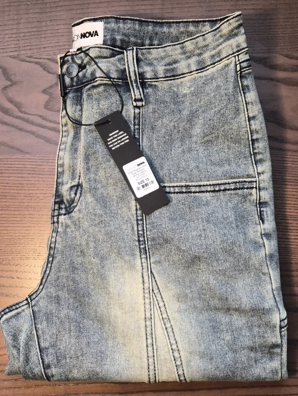 Fashion Nova, Moto Mayhem Mid Rise Stretch Skinny Jeans Size 13 NWT